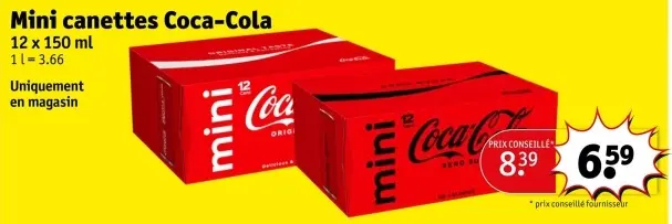 Offre: Mini canettes Coca-Cola