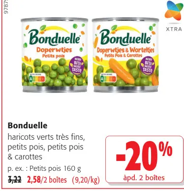 Offre: haricots verts très fins, petits pois, petits