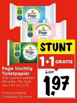 Aanbieding: Page Vochtig Toiletpapier