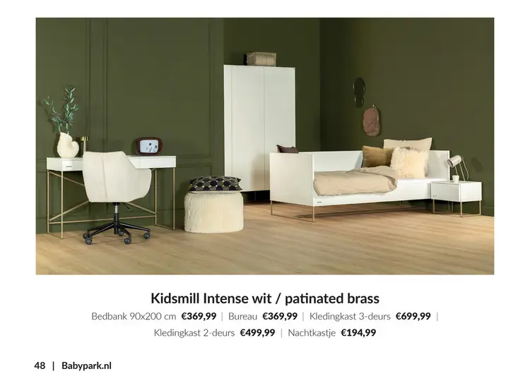 Aanbieding: Kidsmill Intense wit / patinated brass