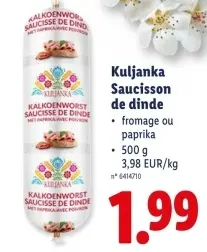 Offre: Saucisson de dinde