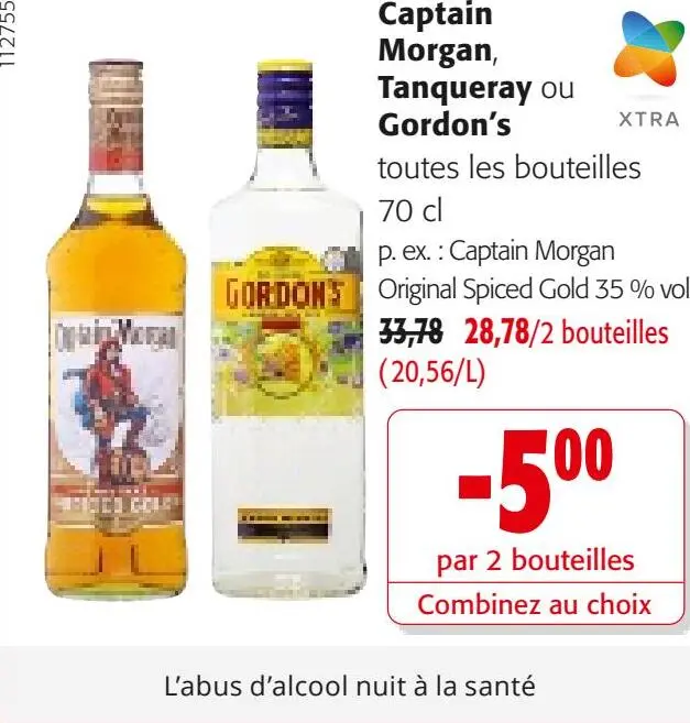 Offre: Captain Morgan, Tanqueray ou Gordon's