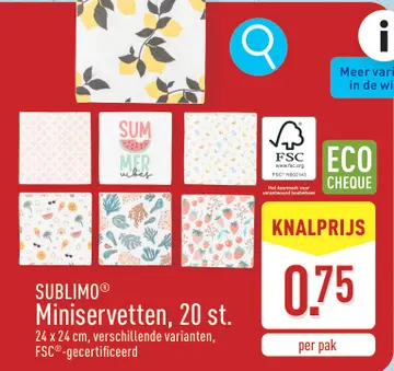 Aanbieding: SUBLIMO® Miniservetten