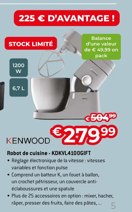 Offre: Robot de cuisine - KDKVL4100GIFT