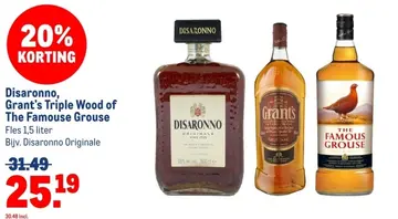 Aanbieding: Disaronno, Grant's Triple Wood of The Famouse
