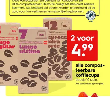 Aanbieding: composteerbare koffiecups