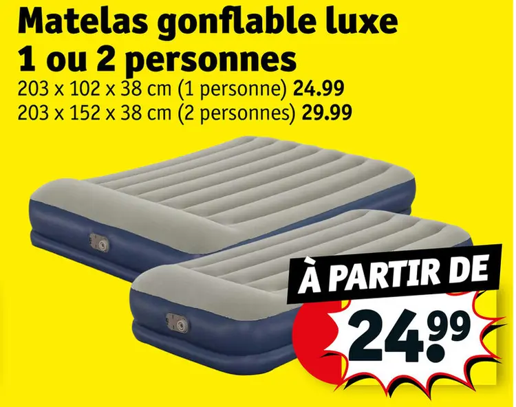 Offre: Matelas gonflable luxe 1 ou 2 personnes