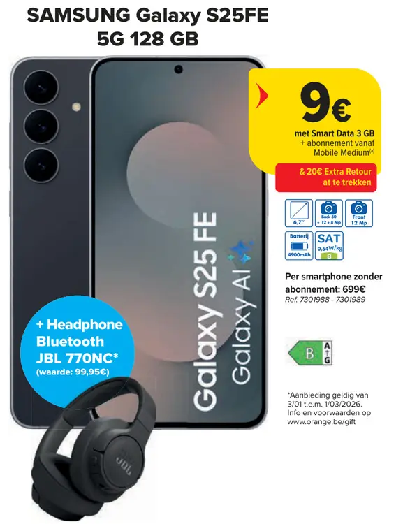 Promotie: SAMSUNG Galaxy S25FE 5G 128 GB