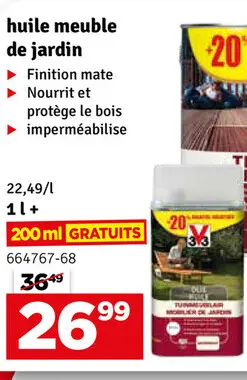 Offre: huile meuble de jardin