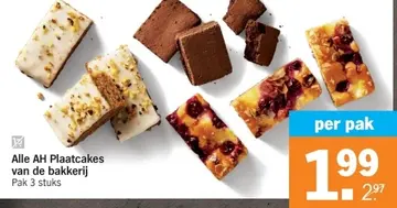 Aanbieding: Alle AH Plaatcakes van de bakkerij