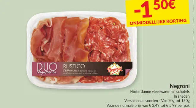 Promotie: Flinterdunne vleeswaren en schotels In sneden