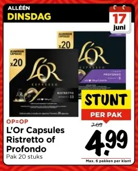 Aanbieding: L'Or Capsules Ristretto of Profondo