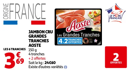 Promotie: Jambon cru grandes tranches