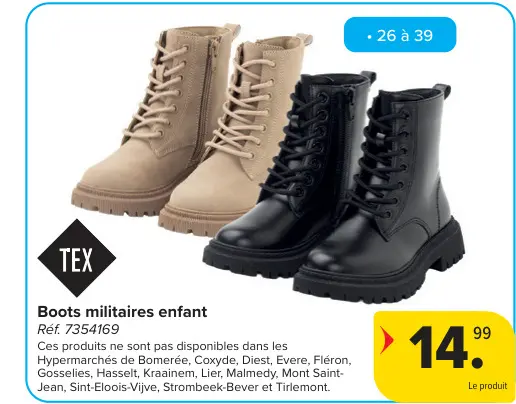 Offre: Boots militaires enfant