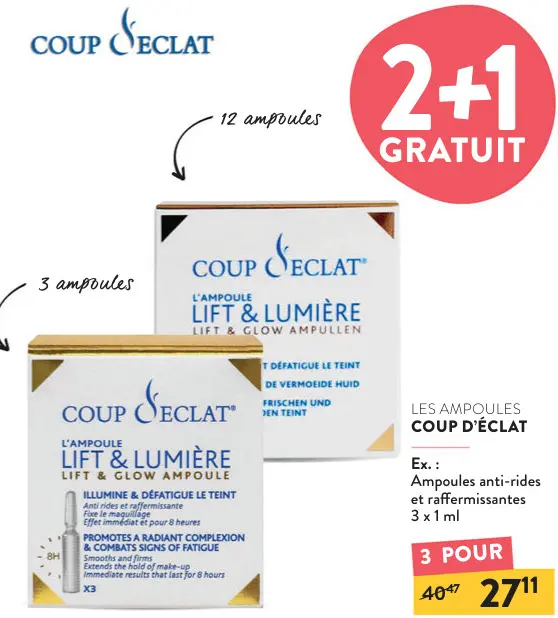 Offre: L'ampoule lift & lumière lift & glow ampoule