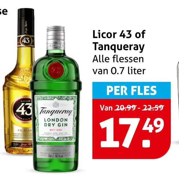 Aanbieding: Licor 43 of Tanqueray