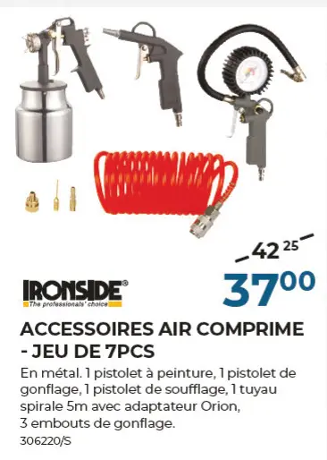 Offre: Accessoires air comprime - jeu de 7pcs