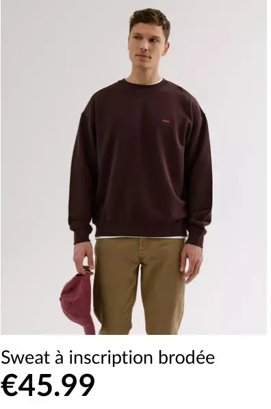 Offre: Sweat à inscription brodée