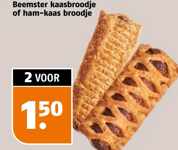 Aanbieding: Kaasbroodje of ham-kaas broodje