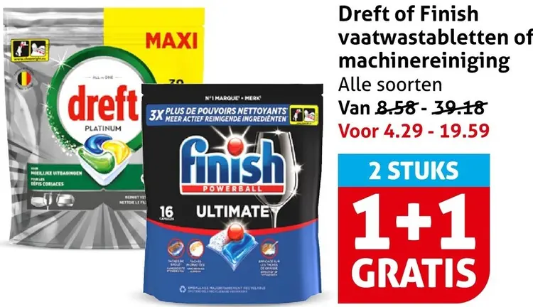 Aanbieding: Vaatwastabletten of machinereiniging