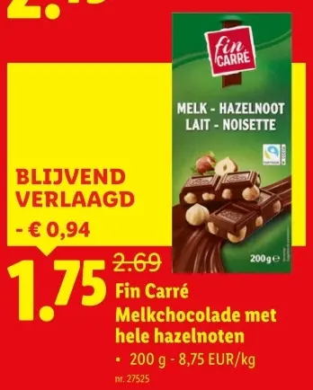 Promotie: Melkchocolade met hele hazelnoten