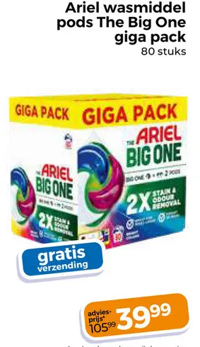 Aanbieding: Ariel wasmiddel pods The Big One