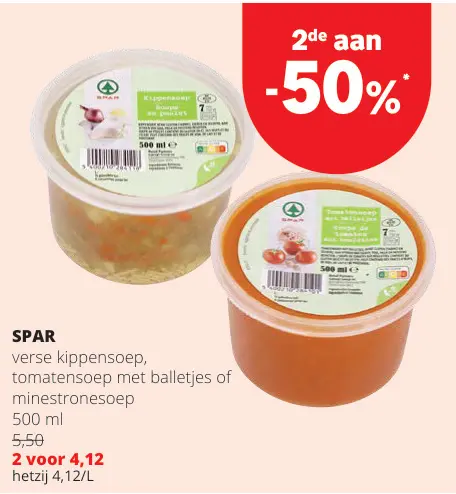 Promotie: Verse kippensoep, tomatensoep met balletjes o