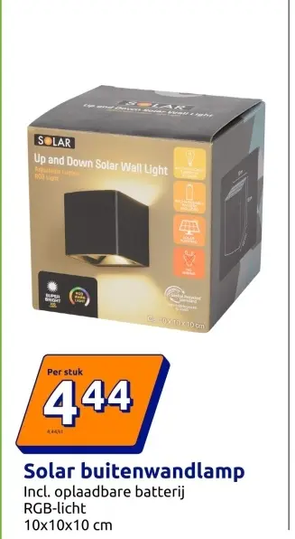 Promotie: Solar buitenwandlamp