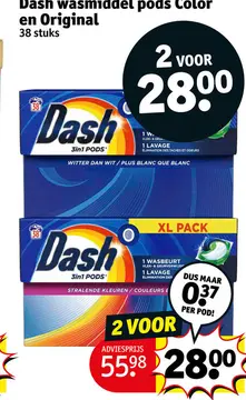 Aanbieding: Dash wasmiddel pods Color en Original