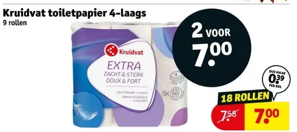 Aanbieding: Kruidvat toiletpapier 4-laags