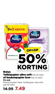 Aanbieding: Nalys Toiletpapier ultra soft of keukenpapier