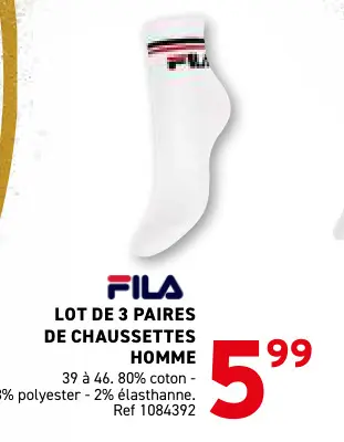 Offre: Lot de 3 paires de chaussettes homme