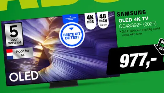 Aanbieding: Samsung OLED 4K QE48S92F TV (2025)