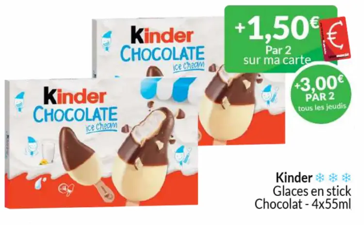 Offre: Kinder Glaces en stick Chocolat