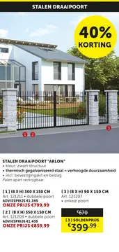Aanbieding: Stalen draaipoort