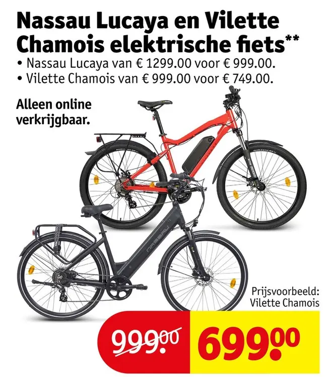 Aanbieding: Nassau Lucaya en Vilette Chamois elektrische fiets