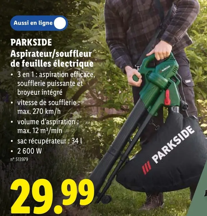 Offre: PARKSIDE Aspirateur/souffleur de feuilles électrique