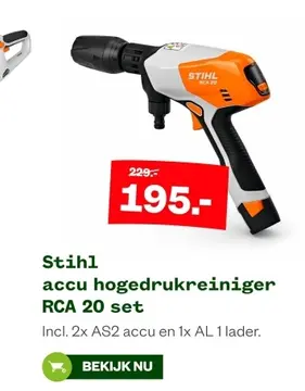 Aanbieding: Stihl accu hogedrukreiniger RCA 20 set