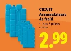Offre: Accumulateurs de froid