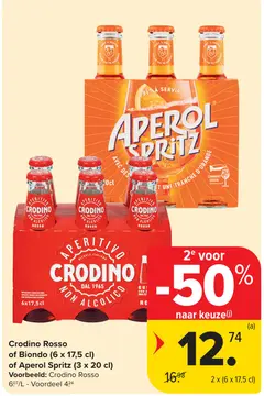 Aanbieding: Crodino Rosso of Biondo of Aperol Spritz
