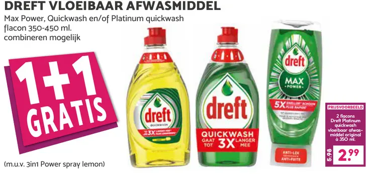 Aanbieding: Dreft vloeibaar afwasmiddel