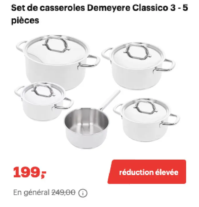Offre: Set de casseroles Classico