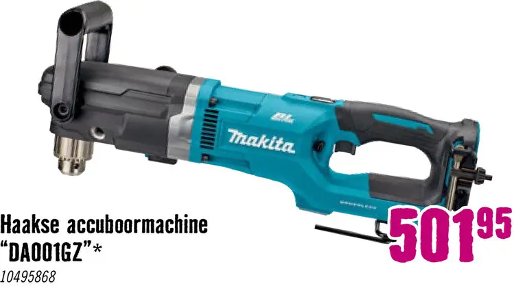 Aanbieding: Haakse accuboormachine XGT DA001GZ **gratis accu**