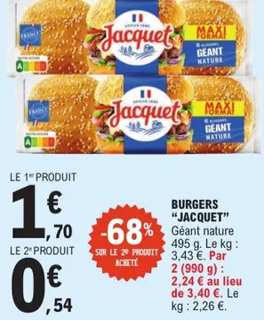 Offre: Burgers Jacquet