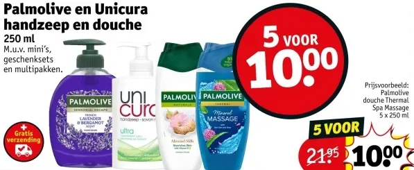 Aanbieding: Handzeep en douche
