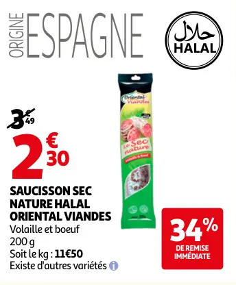 Promotie: Saucisson sec nature halal