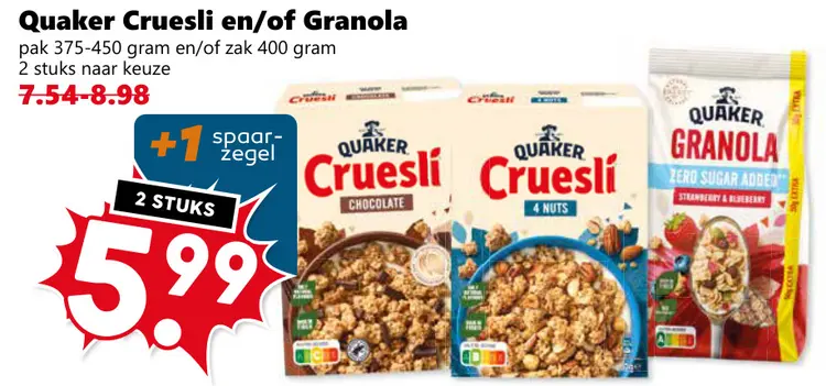 Aanbieding: Cruesli en/of Granola