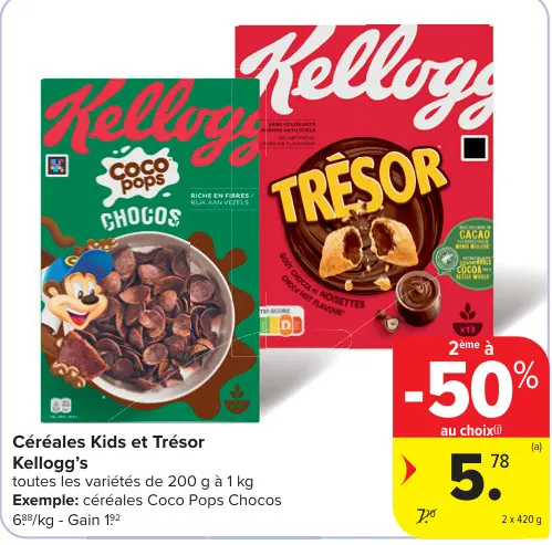 Offre: Céréales Kids et Trésor