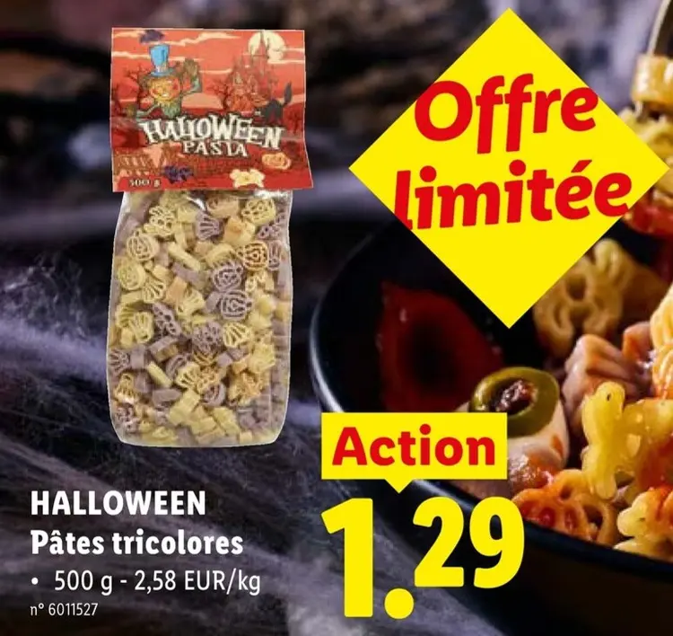 Offre: HALLOWEEN Pâtes tricolores