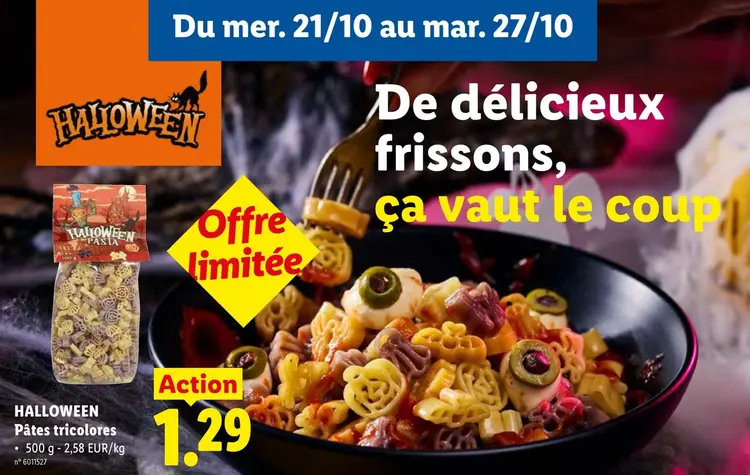 Offre: HALLOWEEN Pâtes tricolores